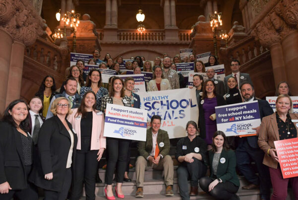 Group photo of Healthy School Meals for All Coalition at Advocacy Day