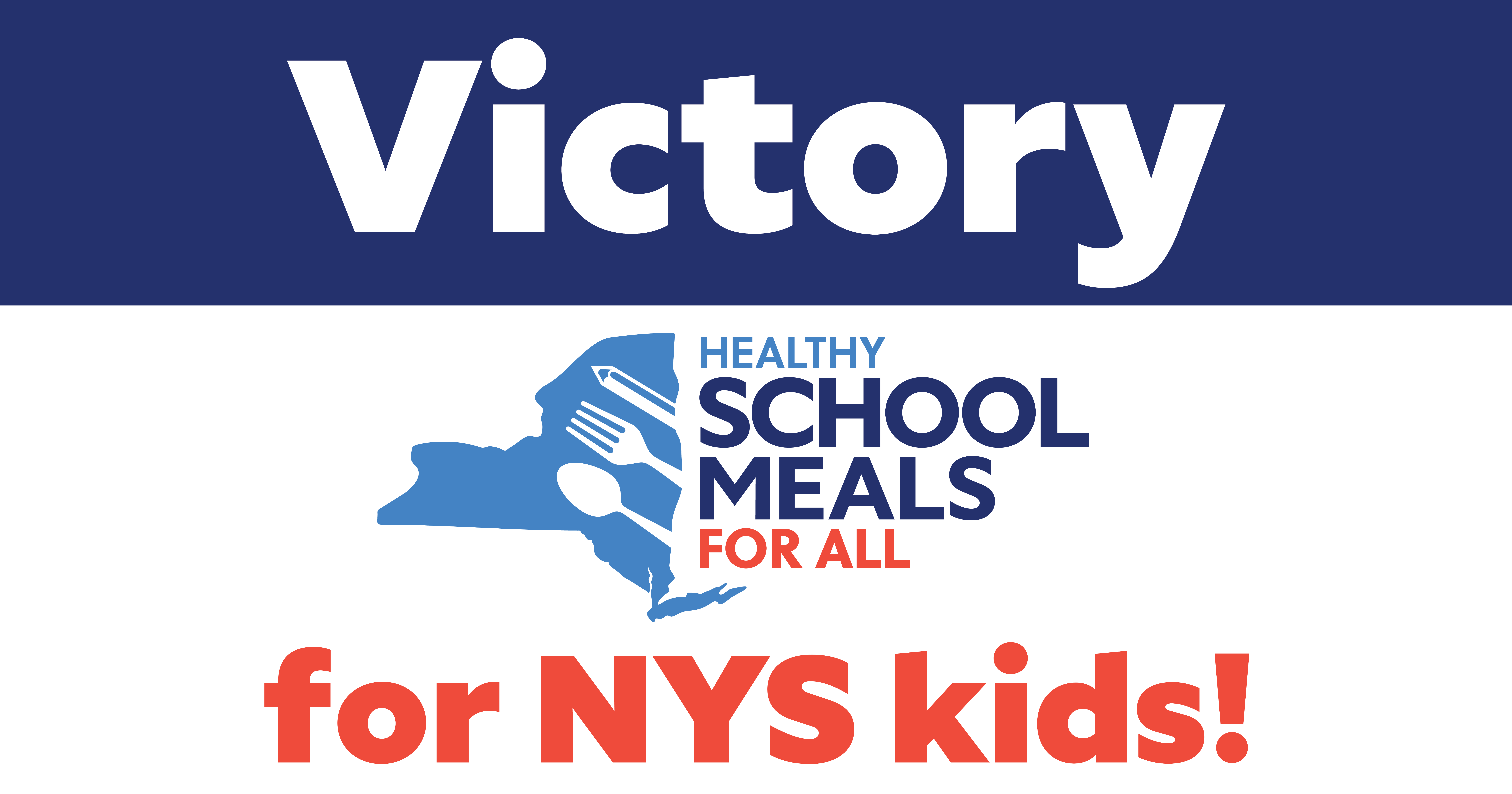 Graphic with text that reads "Victory for New York State kids"